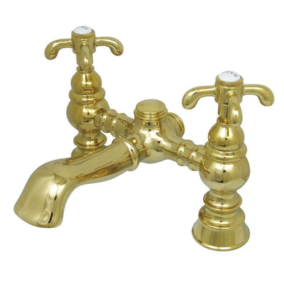 Kingston Brass Polished Brass Deck Mount Clawfoot Tub Faucet CC1134T2