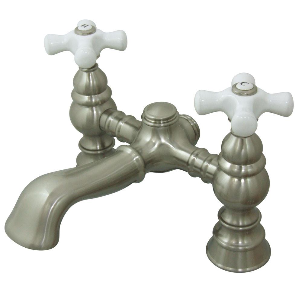 Kingston Brass Satin Nickel Deck Mount Clawfoot Tub Faucet CC1136T8