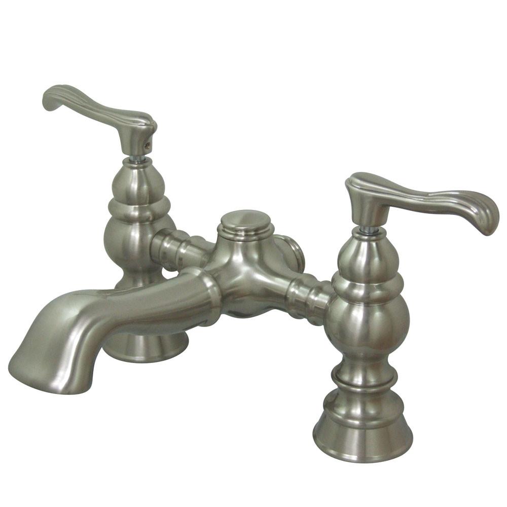Kingston Brass Satin Nickel Deck Mount Clawfoot Tub Faucet CC1138T8