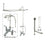 Chrome Clawfoot Tub Faucet Shower Kit with Enclosure Curtain Rod 1152T1CTS
