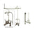 Satin Nickel Clawfoot Tub Faucet Shower Kit with Enclosure Curtain Rod 1152T8CTS