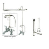 Chrome Clawfoot Tub Shower Faucet Kit with Enclosure Curtain Rod 1154T1CTS
