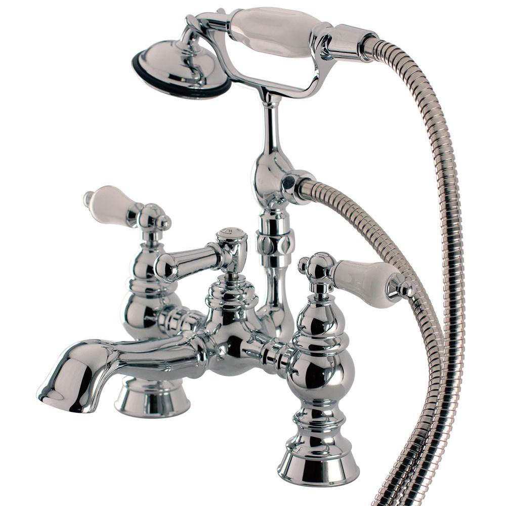 Kingston Brass Chrome Deck Mount Clawfoot Tub Faucet w hand shower CC1156T1