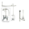 Chrome Clawfoot Tub Faucet Shower Kit with Enclosure Curtain Rod 1158T1CTS
