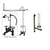 Oil Rubbed Bronze Clawfoot Tub Faucet Shower Kit with Enclosure Curtain Rod 1158T5CTS