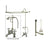 Satin Nickel Clawfoot Tub Faucet Shower Kit with Enclosure Curtain Rod 1158T8CTS