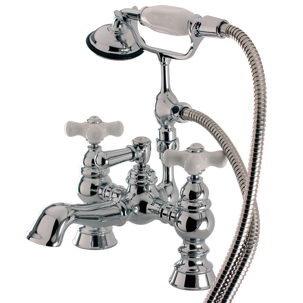 Kingston Brass Chrome Deck Mount Clawfoot Tub Faucet w hand shower CC1160T1