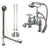 Chrome Deck Mount Clawfoot Tub Faucet w hand shower w Drain Supplies Stops CC1160T1system