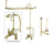 Polished Brass Clawfoot Tub Faucet Shower Kit with Enclosure Curtain Rod 1160T2CTS