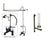 Oil Rubbed Bronze Faucet Clawfoot Tub Shower Kit with Enclosure Curtain Rod 1160T5CTS