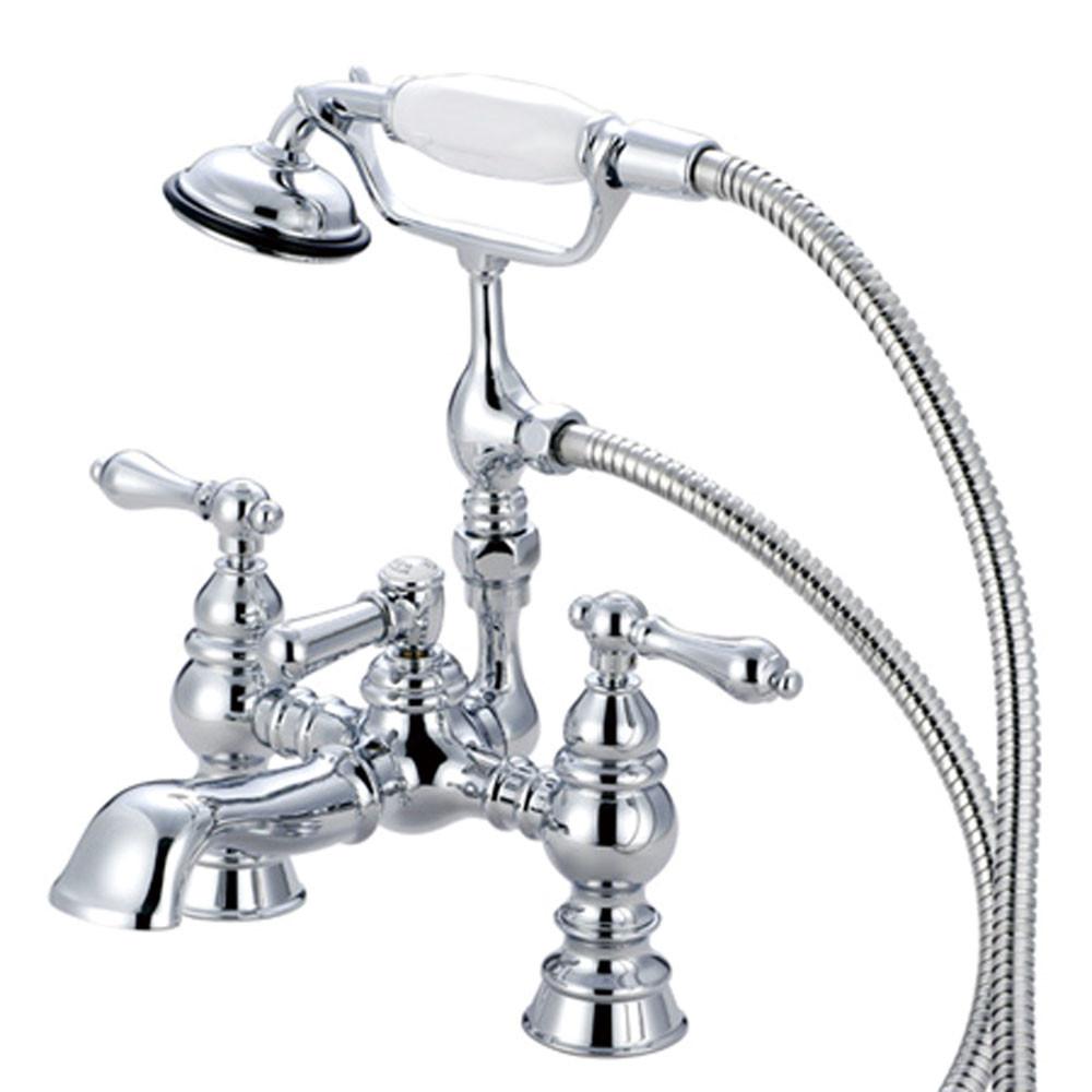 Kingston Brass Chrome Deck Mount Clawfoot Tub Faucet w hand shower CC1161T1