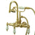 Kingston Polished Brass Wall Mount Clawfoot Tub Faucet w hand shower CC11T2