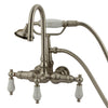 Kingston Brass Satin Nickel Wall Mount Clawfoot Tub Faucet w hand shower CC11T8