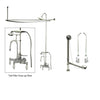 Chrome Clawfoot Tub Faucet Shower Kit with Enclosure Curtain Rod 12T1CTS