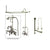 Satin Nickel Clawfoot Tub Faucet Shower Kit with Enclosure Curtain Rod 1301T8CTS