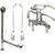 Chrome Wall Mount Clawfoot Tub Faucet w hand shower w Drain Supplies Stops CC1304T1system