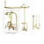 Polished Brass Clawfoot Tub Faucet Shower Kit with Enclosure Curtain Rod 1305T2CTS