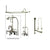 Satin Nickel Clawfoot Tub Faucet Shower Kit with Enclosure Curtain Rod 1305T8CTS
