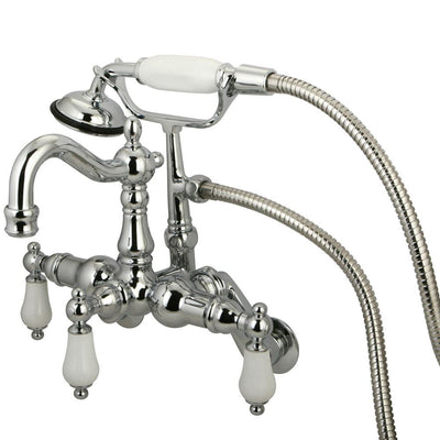Kingston Brass Chrome Wall Mount Clawfoot Tub Faucet w hand shower CC1306T1