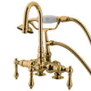 Kingston Polished Brass Deck Mount Clawfoot Tub Faucet w hand shower CC13T2