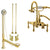Polished Brass Deck Mount Clawfoot Tub Faucet w hand shower Drain Supplies Stops CC13T2system