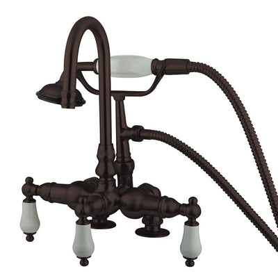 Kingston Oil Rubbed Bronze Deck Mount Clawfoot Tub Faucet w hand shower CC15T5