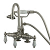 Kingston Brass Satin Nickel Deck Mount Clawfoot Tub Faucet w hand shower CC17T8