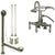 Satin Nickel Deck Mount Clawfoot Tub Faucet w hand shower w Drain Supplies Stops CC17T8system