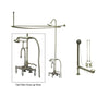 Satin Nickel Clawfoot Tub Faucet Shower Kit with Enclosure Curtain Rod 17T8CTS