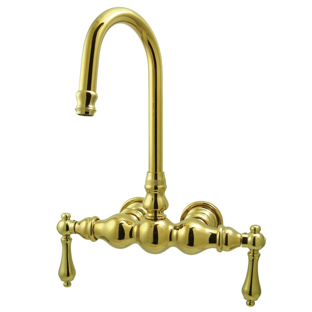 Kingston Brass Polished Brass Wall Mount Clawfoot Tub Faucet CC1T2