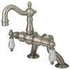 Kingston Brass Satin Nickel Deck Mount Clawfoot Tub Faucet CC2003T8