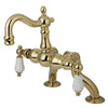 Kingston Brass Polished Brass Deck Mount Clawfoot Tub Faucet CC2005T2