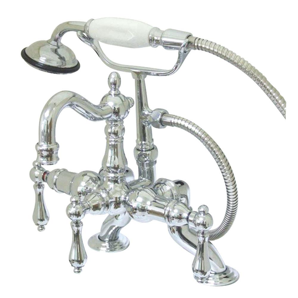 Kingston Brass Chrome Deck Mount Clawfoot Tub Faucet w hand shower CC2008T1