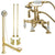 Polished Brass Deck Mount Clawfoot Tub Faucet w hand shower Drain Supplies Stops CC2009T2system