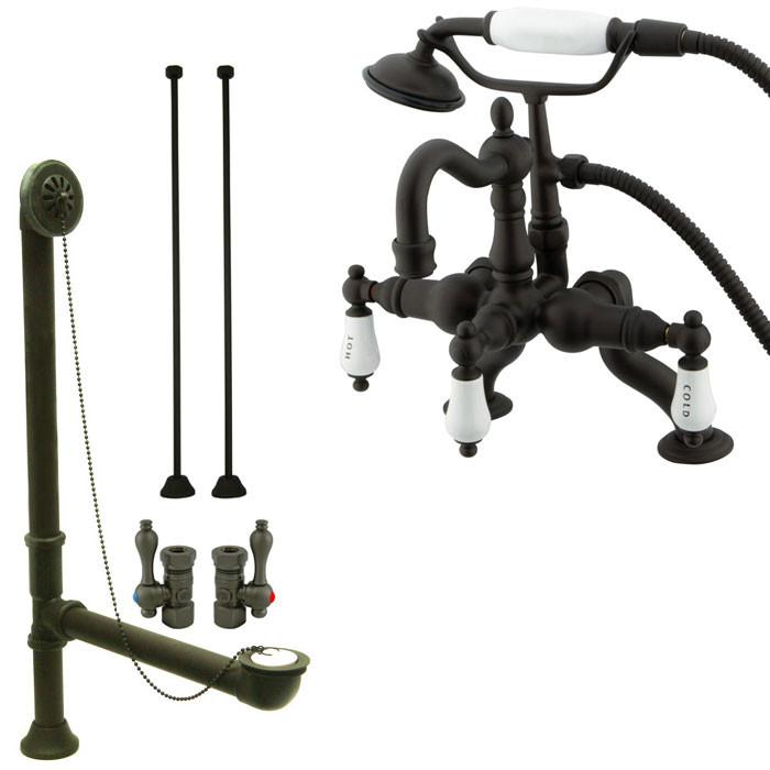 Oil Rubbed Bronze Deck Mount Clawfoot Tub Faucet w hand shower System Package CC2009T5system