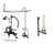 Oil Rubbed Bronze Clawfoot Tub Faucet Shower Kit with Enclosure Curtain Rod 2009T5CTS