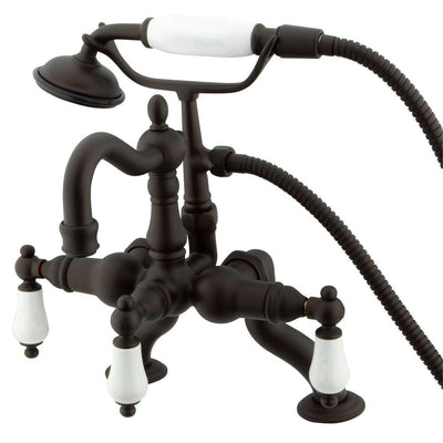 Kingston Oil Rubbed Bronze Deck Mount Clawfoot Tub Faucet w hand shower CC2011T5
