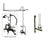 Oil Rubbed Bronze Clawfoot Tub Faucet Shower Kit with Enclosure Curtain Rod 2011T5CTS