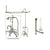 Satin Nickel Clawfoot Tub Faucet Shower Kit with Enclosure Curtain Rod 2011T8CTS