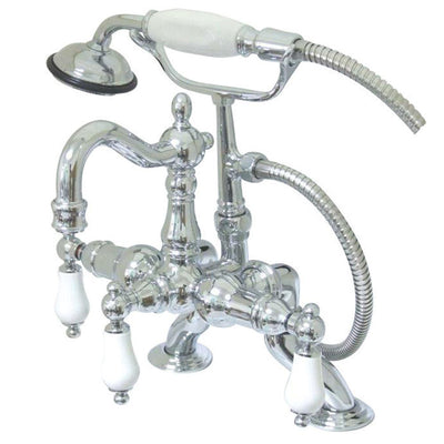 Kingston Brass Chrome Deck Mount Clawfoot Tub Faucet w hand shower CC2012T1