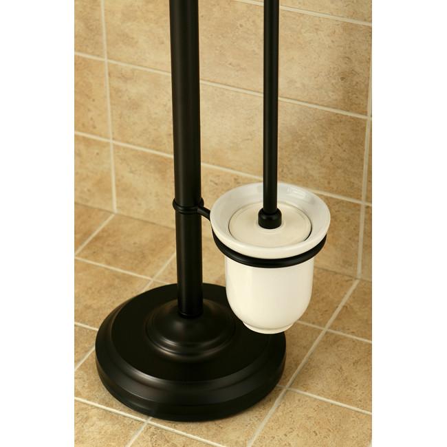 Oil Rubbed Bronze pedestal freestanding Toilet Paper & Brush