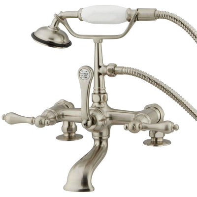 Kingston Brass Satin Nickel Deck Mount Clawfoot Tub Faucet w hand shower CC203T8