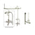 Satin Nickel Clawfoot Tub Faucet Shower Kit with Enclosure Curtain Rod 205T8CTS