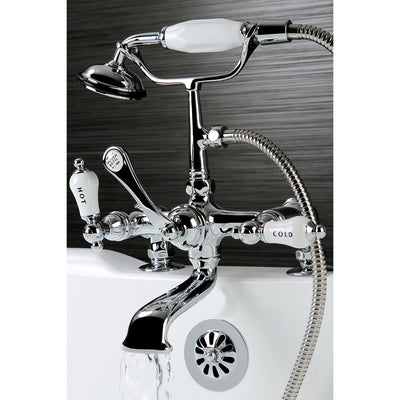 Kingston Brass Chrome Deck Mount Clawfoot Tub Faucet w hand shower CC208T1