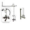 Oil Rubbed Bronze Clawfoot Tub Faucet Shower Kit with Enclosure Curtain Rod 209T5CTS