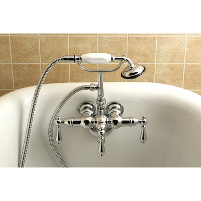 Kingston Brass Chrome Wall Mount Clawfoot Tub Filler with Hand Shower CC20T1