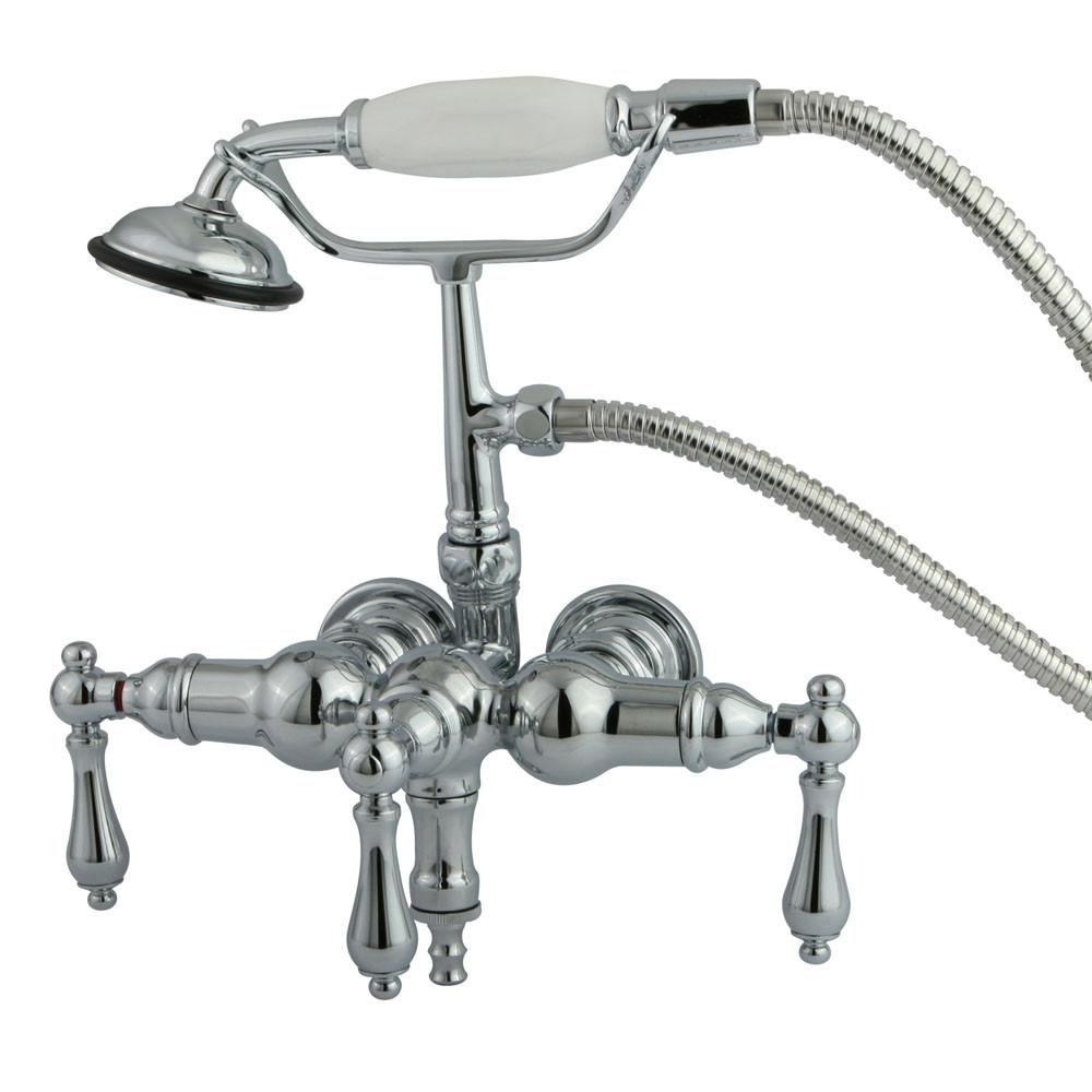 Kingston Brass Chrome Wall Mount Clawfoot Tub Filler with Hand Shower CC20T1