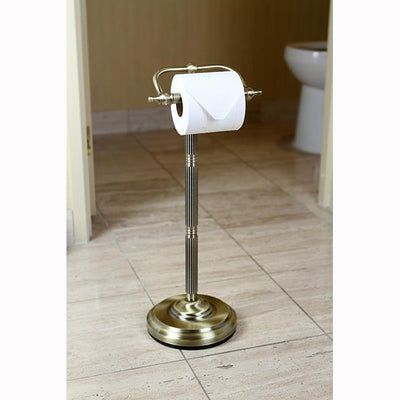 Vintage Brass Georgian pedestal free standing toilet paper holder CC2103