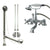 Chrome Deck Mount Clawfoot Tub Faucet w hand shower w Drain Supplies Stops CC210T1system