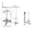 Chrome Clawfoot Tub Faucet Shower Kit with Enclosure Curtain Rod 210T1CTS